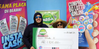 Aruba a conoce un otro miyonario cu Lotto!