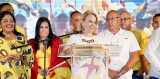 Lider di partido MEP Evelyn Wever-Croes a presenta e lidernan di mañan