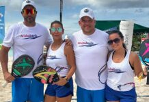 Team di Aruba Bank a competi den Aruba Beach Tennis Open 2024