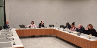 Minister Thijsen na debate den Tweede Kamer cu Secretario di Estado Szsabó