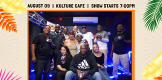 E secuencia di participante pa Calypso Showdown ta conoci: Riba dia 9 di augustus 2025 lo corona e Aruba Caiso Monarch 2025 durante e Calypso Showdown presenta pa Stichting Musica