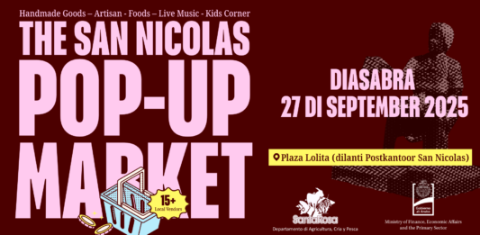 Ministerio di Finansa, Asunto Economico y Sector Primario ta duna su apoyo na e San Nicolas Pop-up Market
