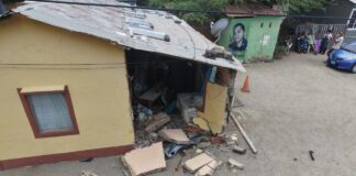 Chauffeur burachi cu un auto fia sin papel a perde control dal auto para sigui bay drenta den un cas na Madiki