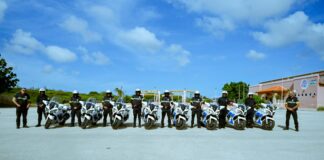 Brindando conocimento pa yuda nos isla ruman: Motor Unit di Aruba entrenando polis di Corsou