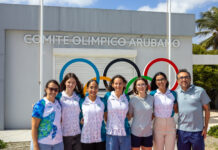 Atleta Olimpico di Taekwondo na Aruba pa entrenamento cu seleccion: Maria Sara Grippoli OLY di Uruguay di bishita riba nos isla