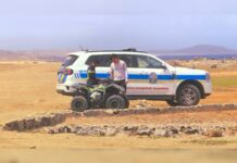 Un persona herida, despues di a accidenta na Bushiribana