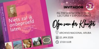 Presentacion di buki di Olga van der Klooster na Archivo Nacional dia 22 di februari proximo