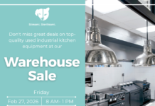 No perde e oferta excepcional riba ekipo di cushina industrial na e Warehouse Sale di Stimami Sterilisami entrante Februari 27!