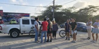 Ciclista levemente herida den accidente na Sero Patrishi