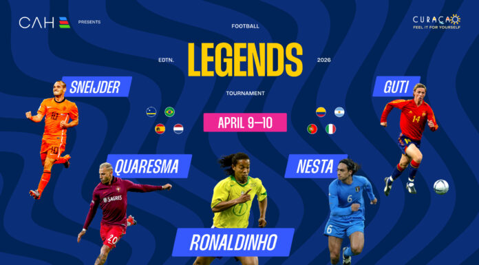 Ronaldinho ta completa seleccion di Brasil den “Legends Football Tournament Curaçao 2026” — un celebracion inolvidabel di magia di futbol mundial na Corsou