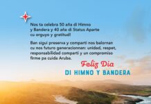 Feliz dia di Himno y Bandera ta deseo di Aruba Tourism Authority