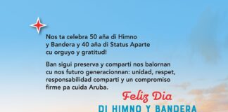 Feliz dia di Himno y Bandera ta deseo di Aruba Tourism Authority
