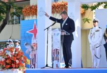 Ceremonia Nacional cu Su Mahestad Rey Willem-Alexander pa conmemora 40 aña di Status Aparte y 50 aña di Himno y Bandera