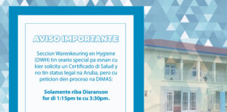 Orario special pa certificado di salud pa esnan cu peticion den proceso na DIMAS