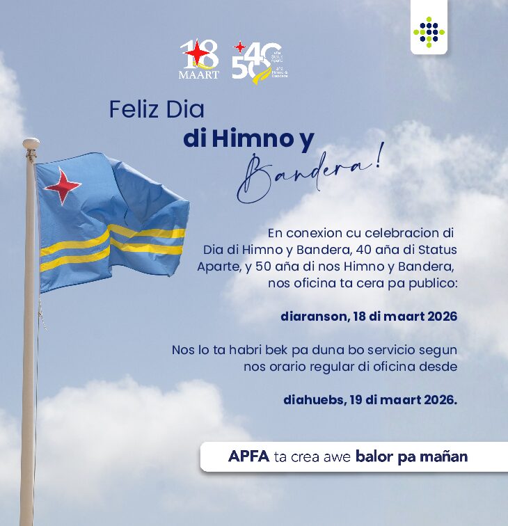 Feliz dia di Himno y Bandera ta deseo di APFA
