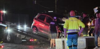 Señora herida den boksmento riba Avenida Milo Croes