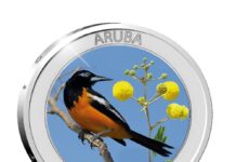Banco Central di Aruba (BCA) ta informa cu e moneda conmemorativo di plata di 5 Florin “Trupial” ta obtenibel desde 5 di maart 2026 na BCA