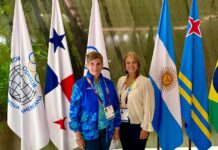 Directiva di COA presente na Weganan Suramericano di Hubentud Wanda Broeksema y Nicole Hoevertsz a yega Panama2026