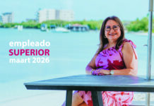 Charline Tromp ta empleado superior di Aruba Bank