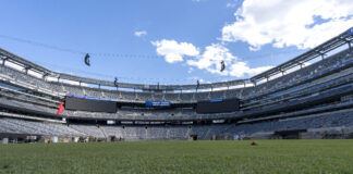 MetLife Stadium ta cuminsa preparacion pa final di Mundial cu instalacion di yerba natural