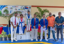 Brazil Taekwondo Stichting su team di Train Hard Fight Smart a sali Best Team den Cas Bon Taekwondo Cup