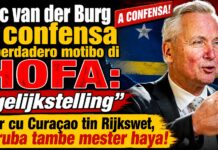 Staatss. Eric van der Burg a confesa e berdadero motibo di HOFA: Ta pa pone rijkswet igual cu Curacao