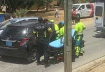 Accidente cu hende herida riba caminda di Moko