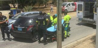 Accidente cu hende herida riba caminda di Moko