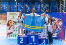 Taekwondo Team Aruba a sali na tercer luga na Medellin