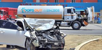 Accidente serio entre septic truck y un Kia na Kamay