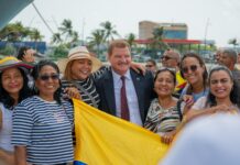 Aruba y Colombia ta reafirma un fuerte amistad durante celebracion di Dia di Independencia di Colombia