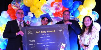 Durante un mainta emocionante den Hilton Ballroom a obsekia e “Juf. Baly Award” pa prome biaha na e mihor graduado di Colegio San Antonio – Jekiël Maduro