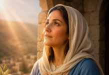 ”Pasobra El a mira ami, su sirbido humilde, cu bon wowo. For di awor tur generacion lo yama mi feliz, pa motibo di e cosnan grandi cu Dios poderoso a haci pa mi. Su nomber ta santo!” Lucas 1, 48-49