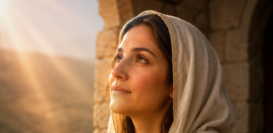 āPasobra El a mira ami, su sirbido humilde, cu bon wowo. For di awor tur generacion lo yama mi feliz, pa motibo di e cosnan grandi cu Dios poderoso a haci pa mi. Su nomber ta santo!ā Lucas 1, 48-49