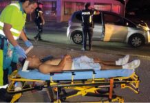 Chauffeur herida ora taxista a bira dilanti un Honda Fit na e crusada den Kamerlingh Onnesstraat cu Nobelstraat