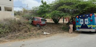 Chauffeur a perde control drenta mondi ora e kier a para riba sero y a drenta mondi