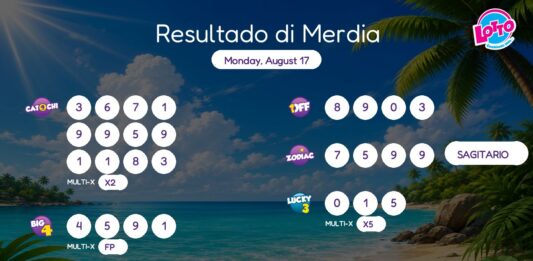 Resultado di Merdia – Monday, August 17 2pm