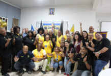 Aruba Lions Club a ricibi delegación di St. Lawrence Lions Club (Massachusetts, USA)