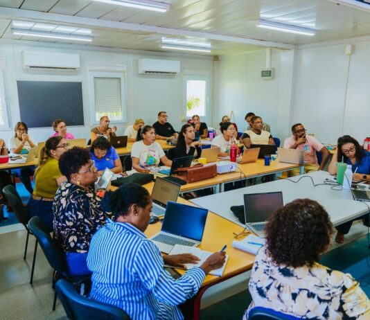 Team di Scol Basico Dornasol ricibiendo curso specialisa den autismo guia pa Hogeschool Windesheim y IPA