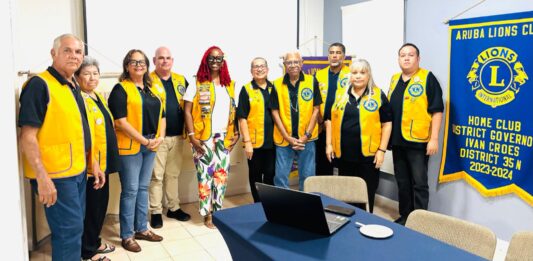 Aruba Lions Club a ricibi bishita di Lion Ty’East Alleyne-Bobb FVDG di Lions Club di Brooklyn y Queens N.Y.Â