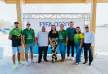 Minister di Deporte, sra. mr. Gerlien Croes ta anuncia cu Paradera ta na turno: S.V. Caiquetio ta bira di tres localidad pa proyecto FIFA Arena Mini Turf na Aruba
