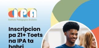 Crea un comienso nobo den enseñansa: Inscripcion pa 21+ Toets na IPA ta habri
