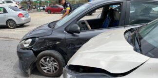 Accidente cu hende herida pa falta di preferencia na Tanki Leendert